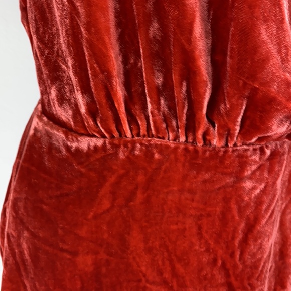 Express Red-Orange Velvet Strappy Wrap Camisole - Picture 7 of 14